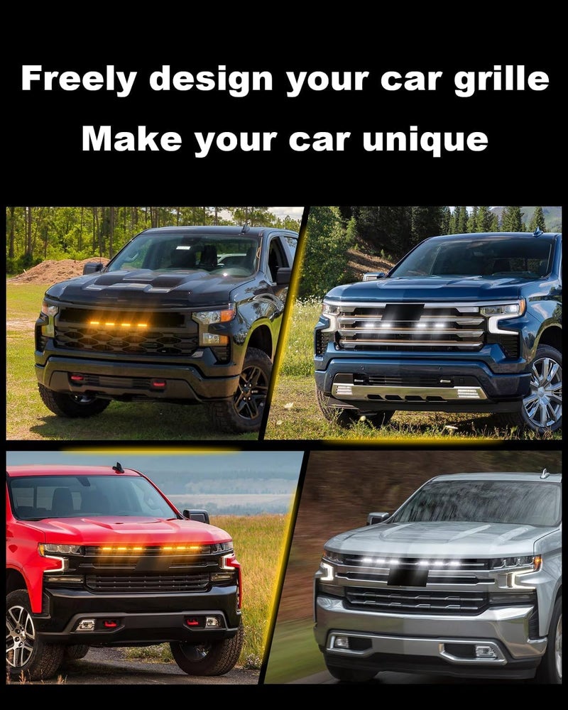OKLSG LED Grill Lights for Chevy Silverado 2014-2024 2025 Grille Lights Front Grille Trims Silverado 1500 2500 3500 Accessories White - Image 4